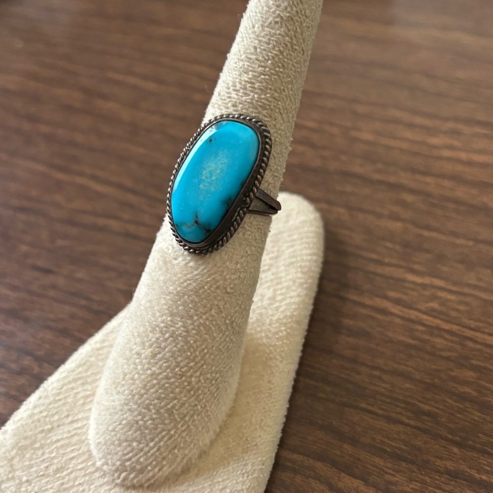 Vintage Native American Turquoise Ring, Size 5 1/4